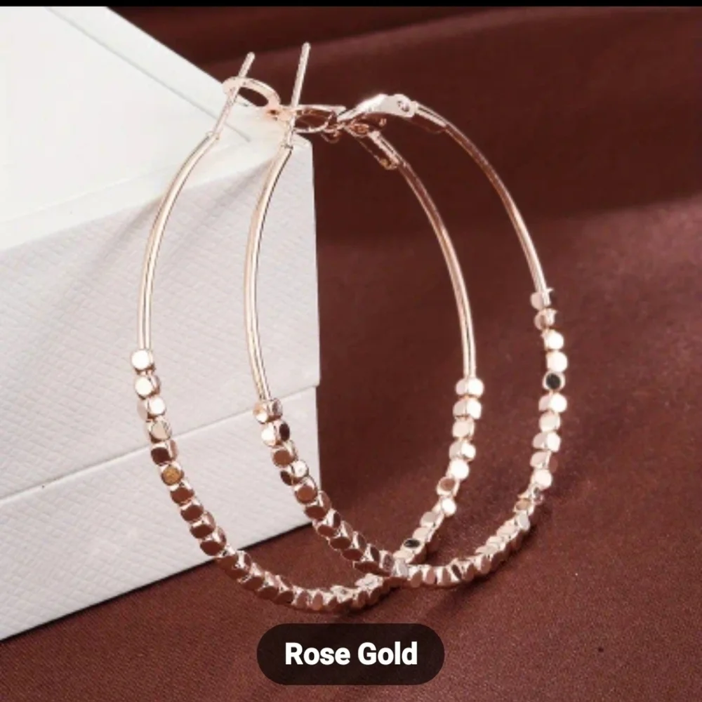 Gorgeous Rose Gold Cubic Bead Earrings